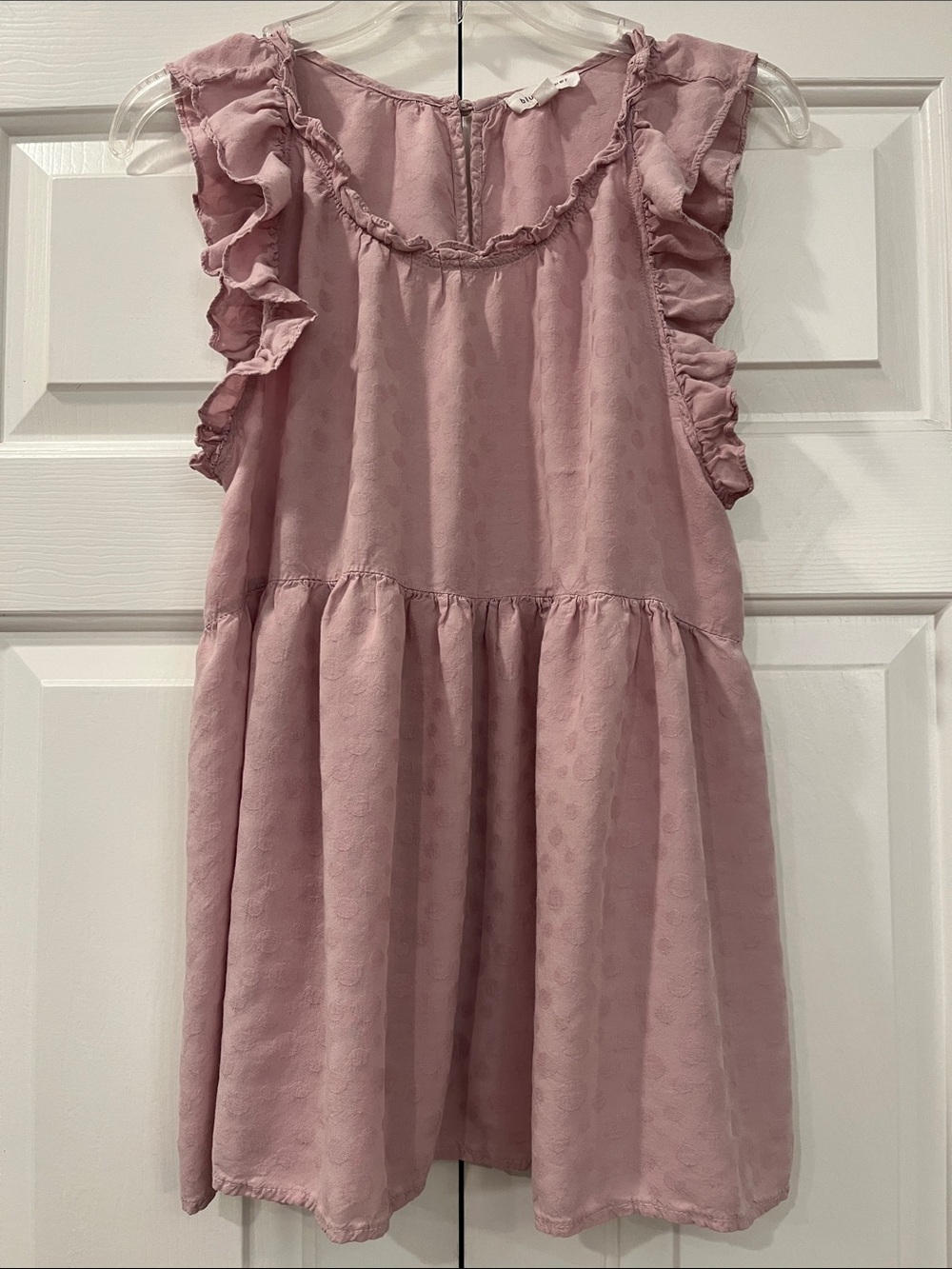 Blu Pepper Dusty Pink Ruffle Sleeve Top size L